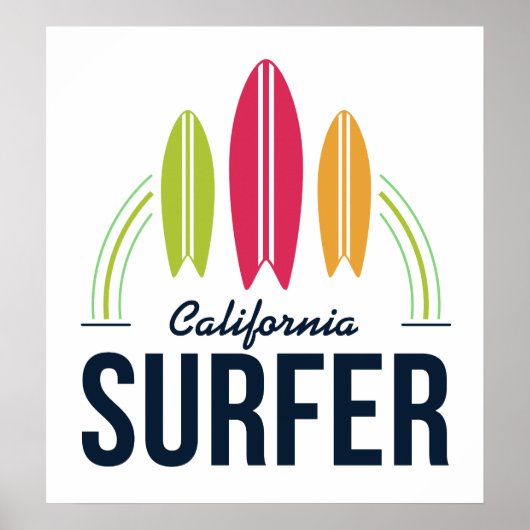 Aangepaste locatie Surfer poster (Voorkant)