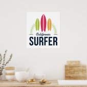 Aangepaste locatie Surfer poster (Keuken)