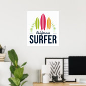 Aangepaste locatie Surfer poster (Thuiskantoor)