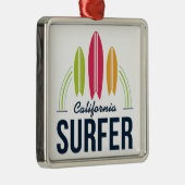 Aangepaste locatie Surfer-versiering Metalen Ornament (Rechts)