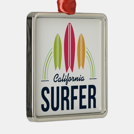 Aangepaste locatie Surfer-versiering Metalen Ornament (Rechts)