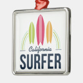 Aangepaste locatie Surfer-versiering Metalen Ornament (Links)