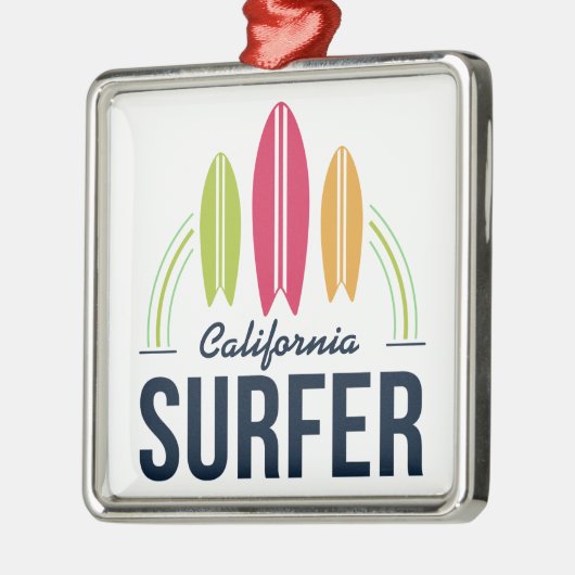 Aangepaste locatie Surfer-versiering Metalen Ornament (Links)