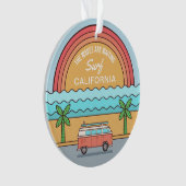 Aangepaste locatie Surfer-versiering Ornament (voorkant)