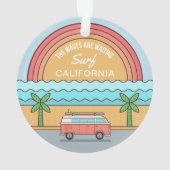 Aangepaste locatie Surfer-versiering Ornament (achterkant)