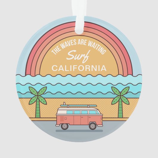 Aangepaste locatie Surfer-versiering Ornament (achterkant)