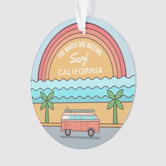 Aangepaste locatie Surfer-versiering Ornament (voorkant)