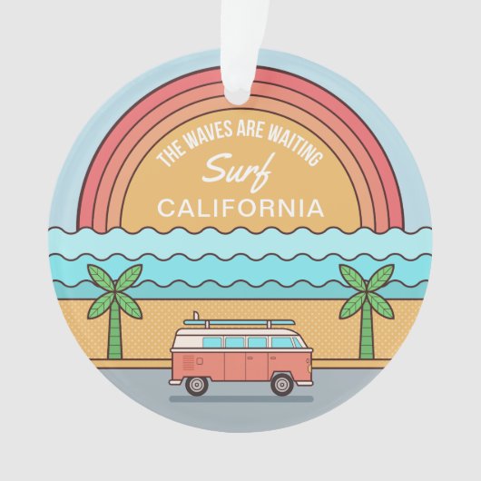 Aangepaste locatie Surfer-versiering Ornament (voorkant)