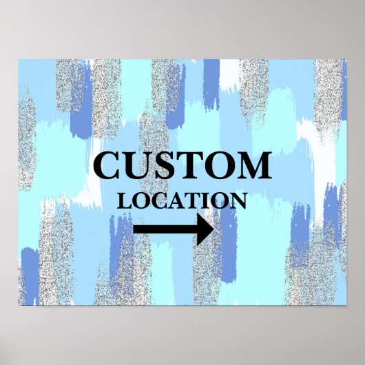 Aangepaste Locatie Teken Preppy Dorm Decor Blauw Poster (Voorkant)