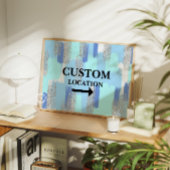 Aangepaste Locatie Teken Preppy Dorm Decor Blauw Poster