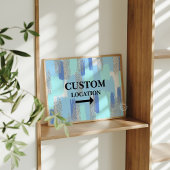 Aangepaste Locatie Teken Preppy Dorm Decor Blauw Poster