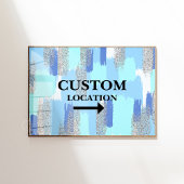 Aangepaste Locatie Teken Preppy Dorm Decor Blauw Poster