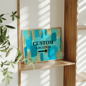 Aangepaste Locatie Teken Preppy Dorm Decor Blauwgr Poster