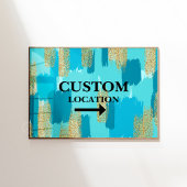 Aangepaste Locatie Teken Preppy Dorm Decor Blauwgr Poster