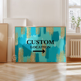 Aangepaste Locatie Teken Preppy Dorm Decor Blauwgr Poster