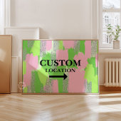 Aangepaste Locatie Teken Preppy Dorm Decor Groen/R Poster