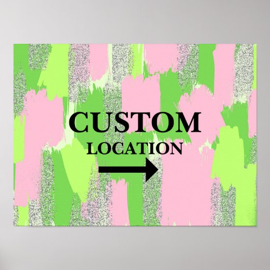 Aangepaste Locatie Teken Preppy Dorm Decor Groen/R Poster (Voorkant)
