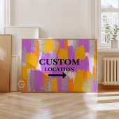 Aangepaste Locatie Teken Preppy Dorm Decor Paarse/ Poster