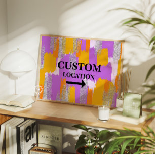 Aangepaste Locatie Teken Preppy Dorm Decor Paarse/ Poster