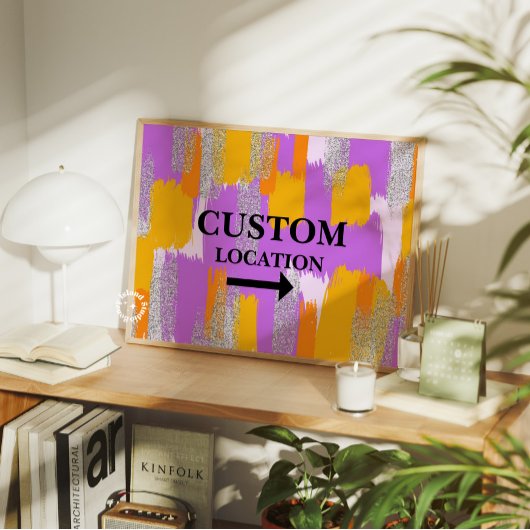 Aangepaste Locatie Teken Preppy Dorm Decor Paarse/ Poster