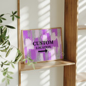 Aangepaste Locatie Teken Preppy Dorm Decor Paarse Poster