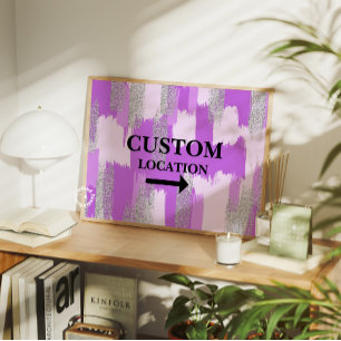 Aangepaste Locatie Teken Preppy Dorm Decor Paarse Poster