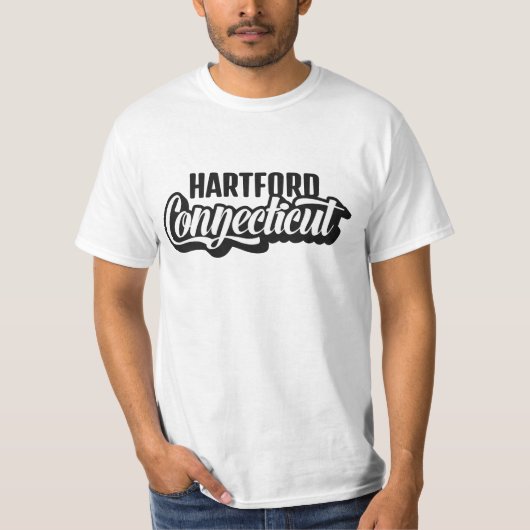 Aangepaste locatie & tekst Connecticut T-shirt (Voorkant)