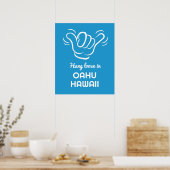 Aangepaste locatie, tekst & kleur Shaka Poster (Keuken)