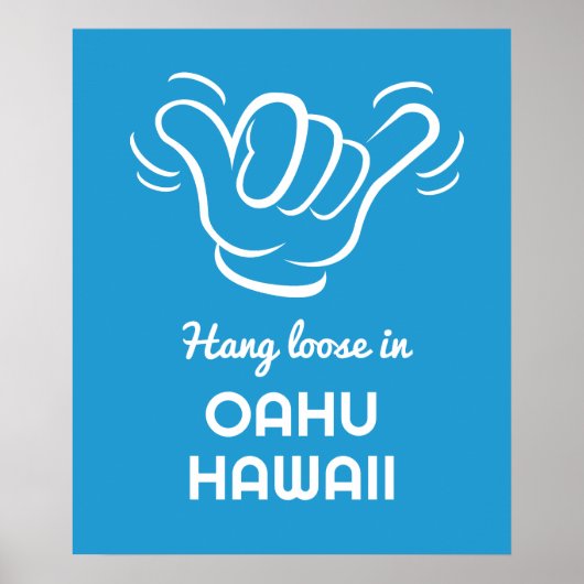 Aangepaste locatie, tekst & kleur Shaka Poster (Voorkant)