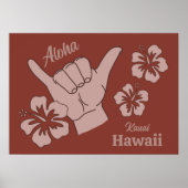 Aangepaste locatie, tekst & kleur Shaka Poster (Voorkant)