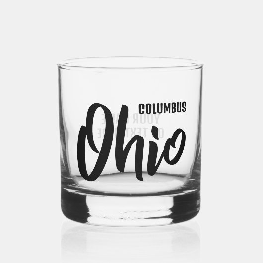 Aangepaste locatie & tekst Ohio Whisky Glas (Voorkant)