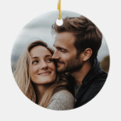 Aangepaste Locket voor Paar Jubileum Initiaal Foto Keramisch Ornament (Achterkant)