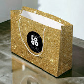 Aangepaste Logo 14k Gold Glitter XL Papieren boods Groot Cadeauzakje