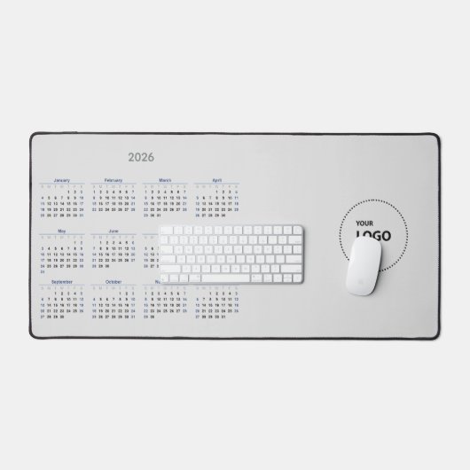 Aangepaste Logo 2026-kalender Bureaumat (Keyboard & Muis)