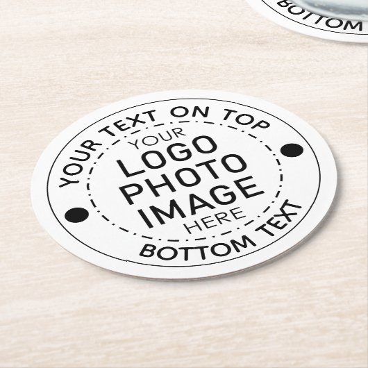 Aangepaste Logo Aangepaste kleur Tekst foto Ronde Kartonnen Onderzetter (Gebogen)
