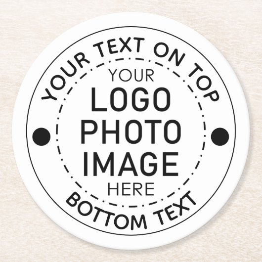 Aangepaste Logo Aangepaste kleur Tekst foto Ronde Kartonnen Onderzetter (Voorkant)