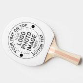 Aangepaste Logo Aangepaste kleur Tekst foto Tafeltennisbatje (Zijkant)