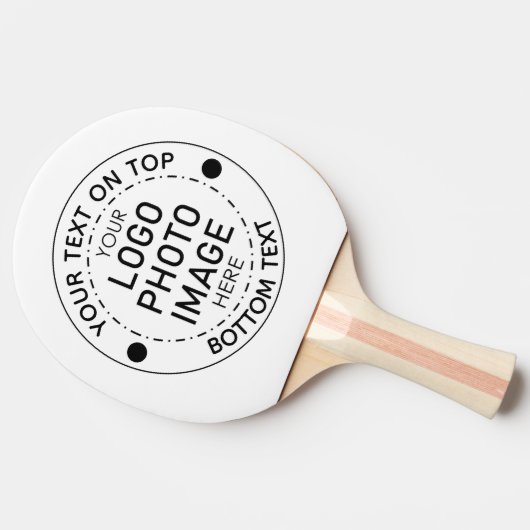 Aangepaste Logo Aangepaste kleur Tekst foto Tafeltennisbatje (Zijkant)