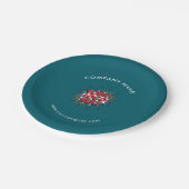 Aangepaste Logo, Aangepaste tekst, Blauwgroen Papieren Bordje (Gekanteld)