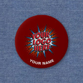 Aangepaste Logo, Aangepaste tekst, Rode naam Ronde Button 5,7 Cm