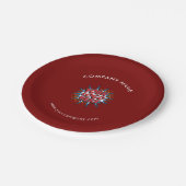 Aangepaste Logo, aangepaste tekst, rood Papieren Bordje (Gekanteld)
