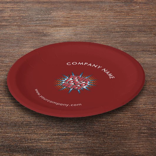 Aangepaste Logo, aangepaste tekst, rood Papieren Bordje