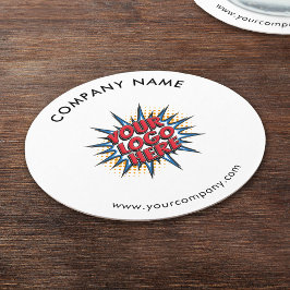 Aangepaste Logo, Aangepaste tekst, Wit Ronde Kartonnen Onderzetter