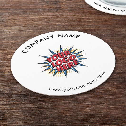 Aangepaste Logo, Aangepaste tekst, Wit Ronde Kartonnen Onderzetter