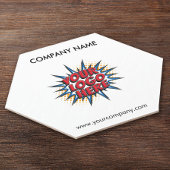 Aangepaste Logo, Aangepaste tekst, Witte zeshoek Kartonnen Onderzetters