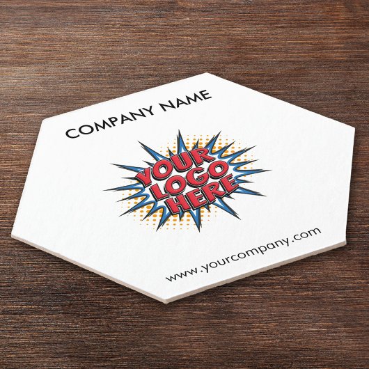 Aangepaste Logo, Aangepaste tekst, Witte zeshoek Kartonnen Onderzetters