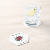 Aangepaste Logo, Aangepaste tekst, Witte zeshoek Kartonnen Onderzetters (Insitu)