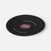 Aangepaste Logo, Aangepaste tekst, Zwart Papieren Bordje (Gekanteld)