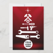 Aangepaste Logo Aannemer Kerstboom Gereedschap Feestdagenkaart (Voorkant)