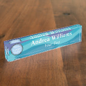 Aangepaste Logo Abstracte Waterverf Strepen Naambordje (Zijkant)